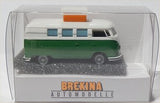 Brekina VW T1b Camper Bus, white/green with pop top roof open