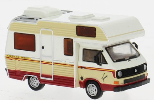 Brekina VW T3 Camper by Karmann Mobil 1983 white / beige