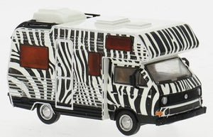 Brekina VW T3 Camper by Karmann Mobil 1983 Safari zebra stripe