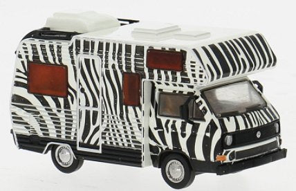 Brekina VW T3 Camper by Karmann Mobil 1983 Safari zebra stripe
