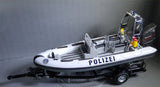Schuco Edition 187 MB Truck with boat Polizei Water Rescue