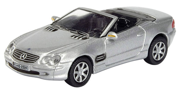 Schuco Edition 1:87 Mercedes Benz 500SL silver cabrio