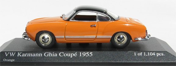 Minichamps VW Karmann Ghia Coupe 1955 orange with black top