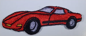 Embroidered sew on Patch Corvette red