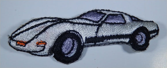 Embroidered sew on Patch Corvette White